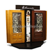 Metal Home Decoration Floor Standing Black Metal Material Sample Wooden Cabinet Door Display Rack